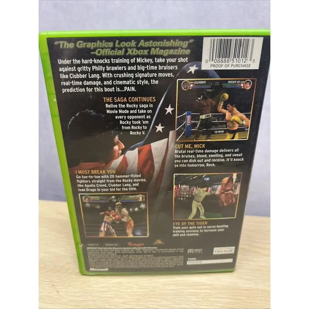 Microsoft Xbox 2002 Rocky With Manual.